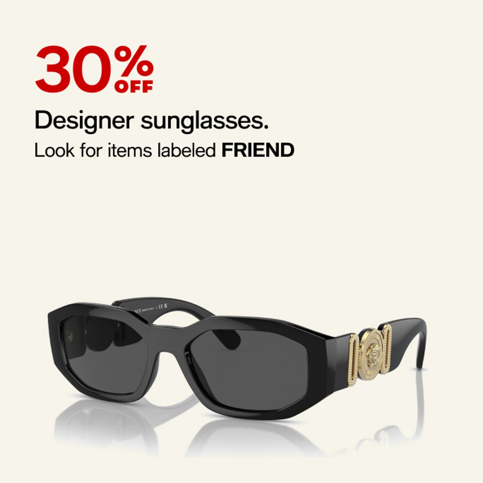 30% off Designer Sunglasses