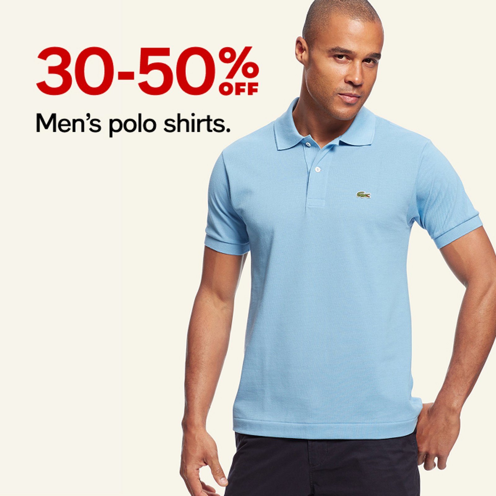 30-50% off Men's polo shirts