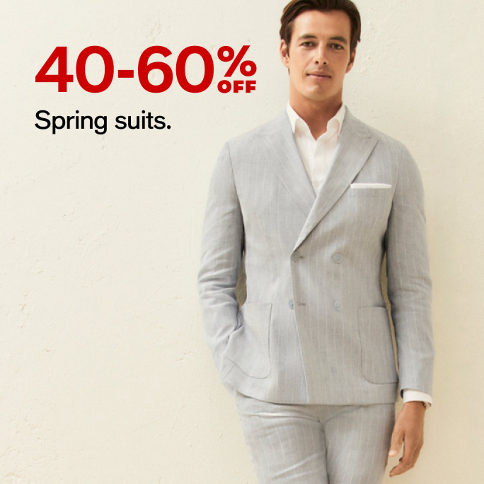 40-60% off Spring suits