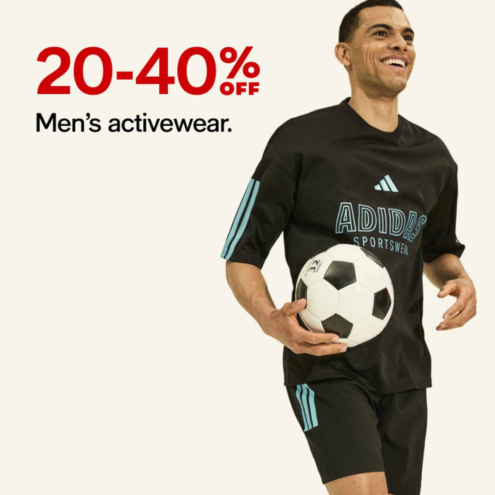 20-40% off Men's activewear