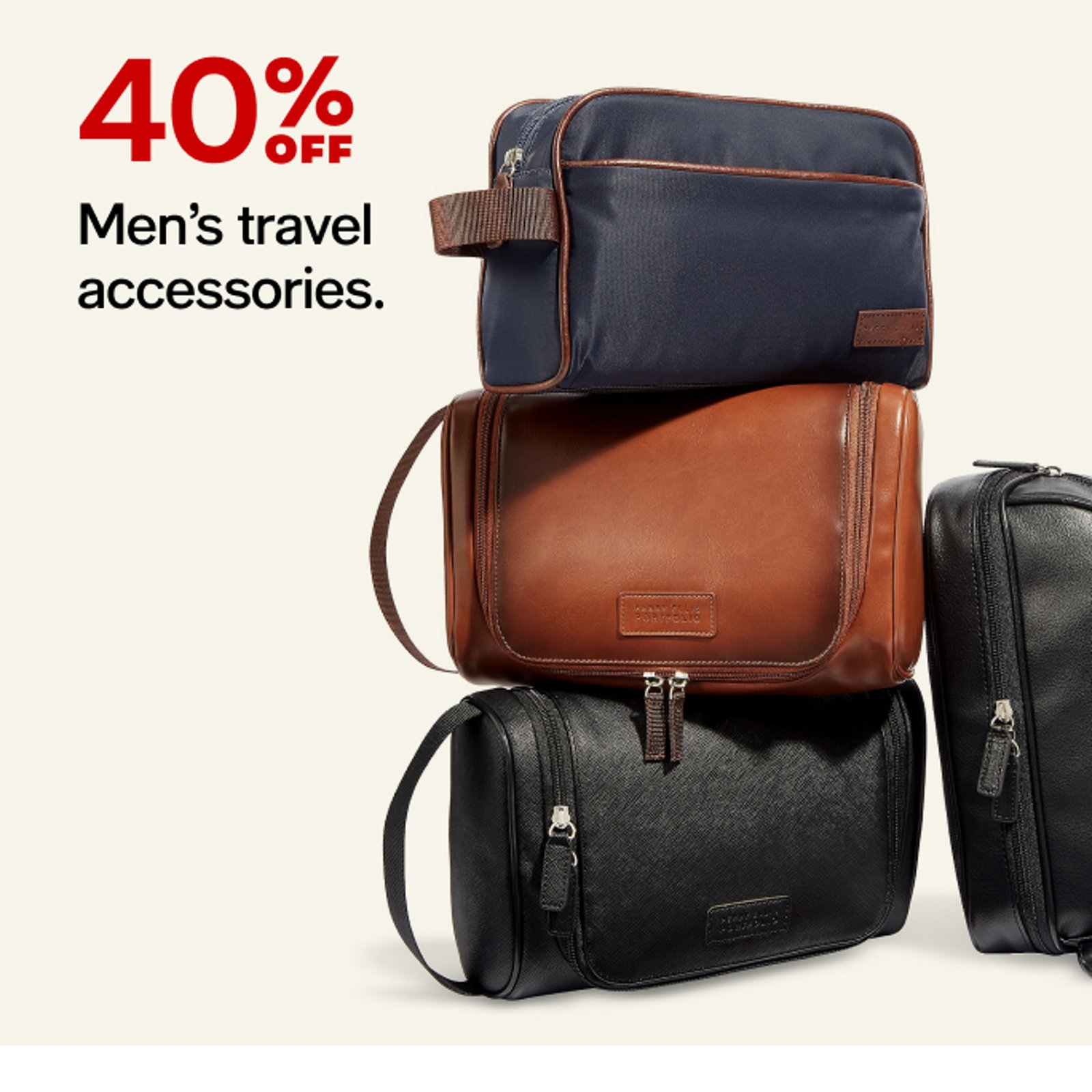 40% Men's travel accessories