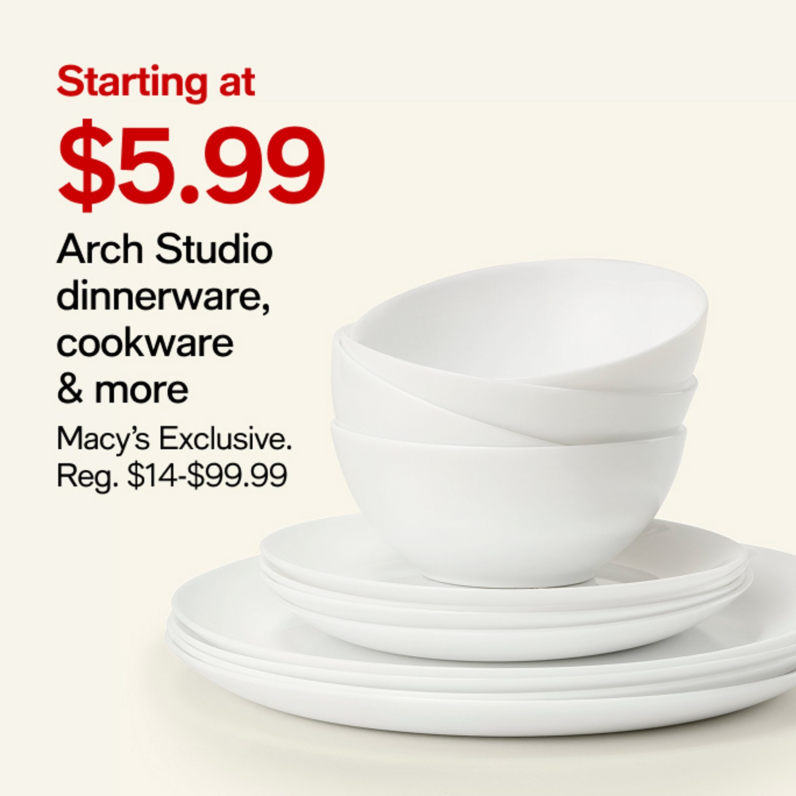 Arch studio dinnerware & cookware