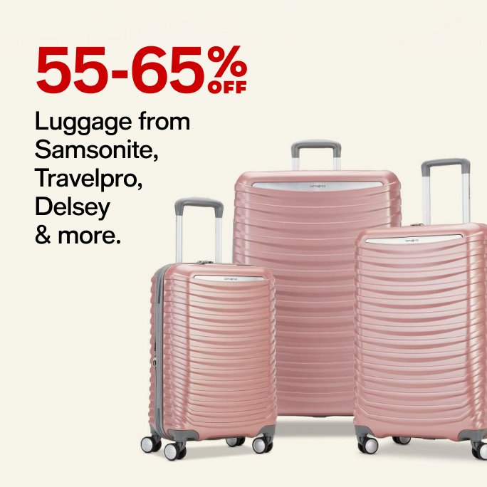 55-65% OffLuggage from Samsonite, Travelpro, Delsey & more