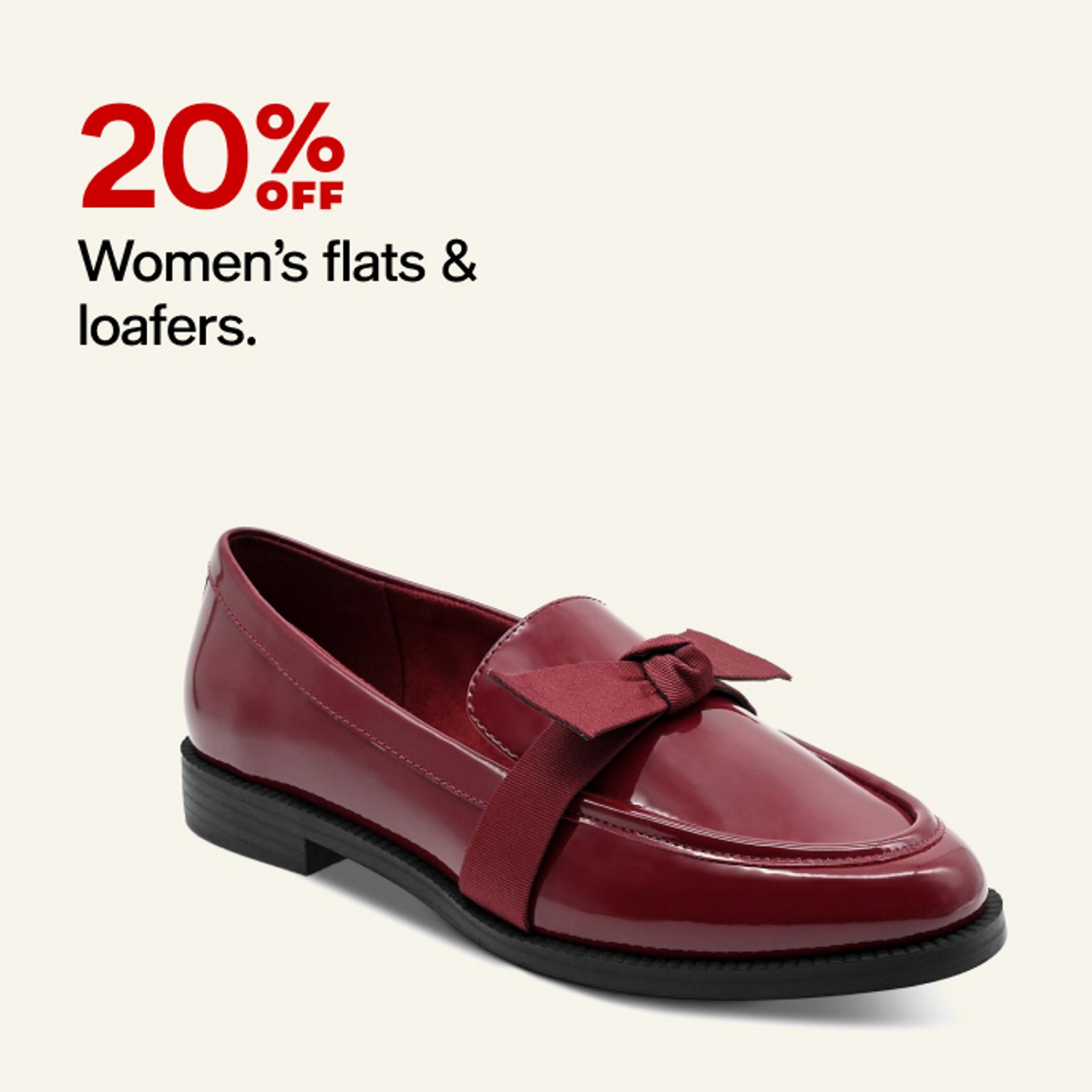 20% off womens flats & loafers