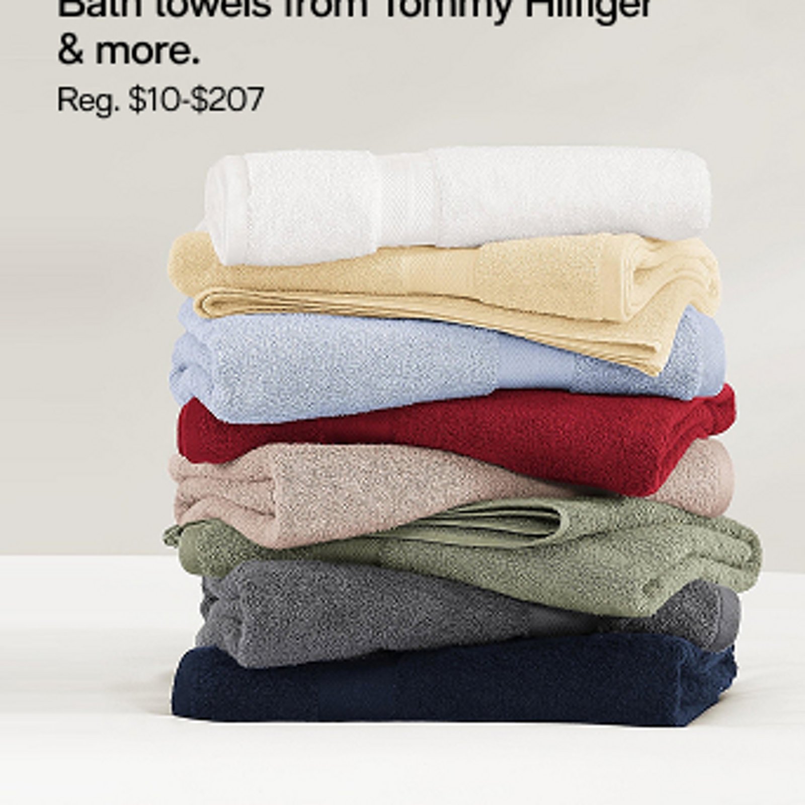 $7.99 Bath towels from Tommy Hilfiger