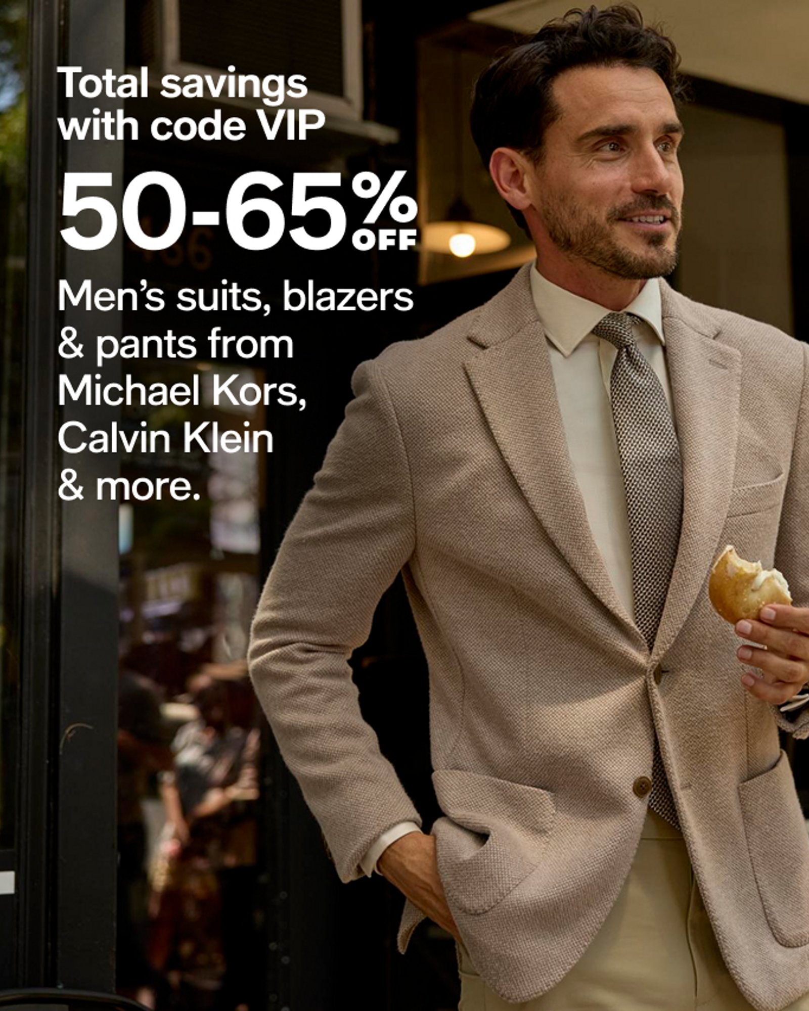 50-65% off Mens suits, blazers