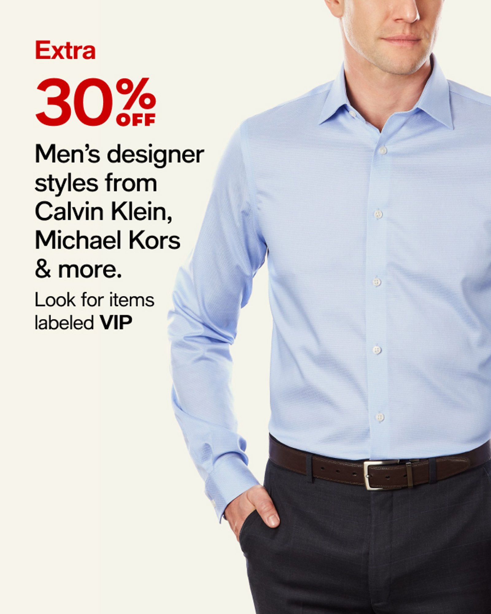 Extra 30% off Mens designer styles