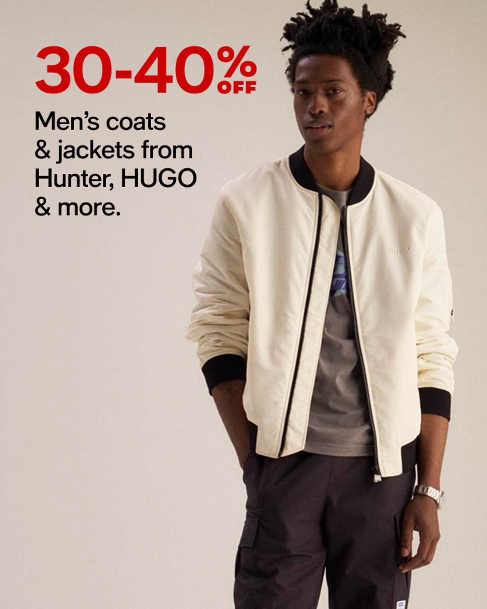30-40% off Mens coats