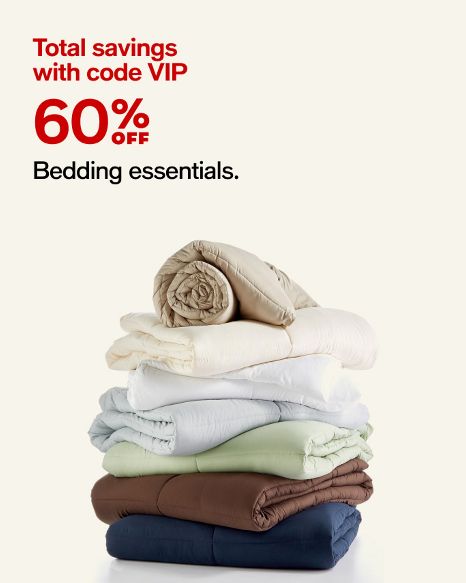60% OFF Bedding essentials