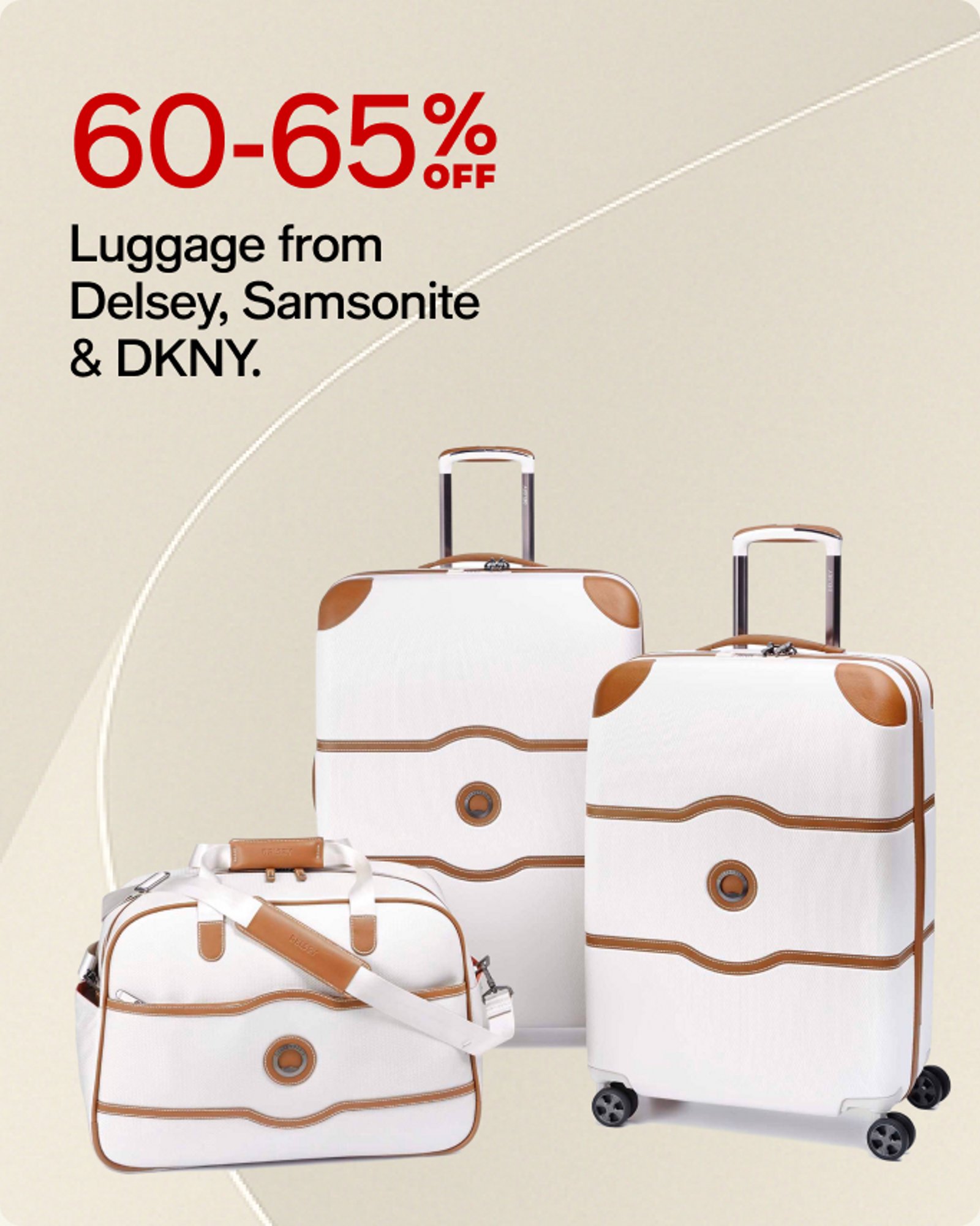 60-65% OFF Luggage from Delsey Samsonite DKNY